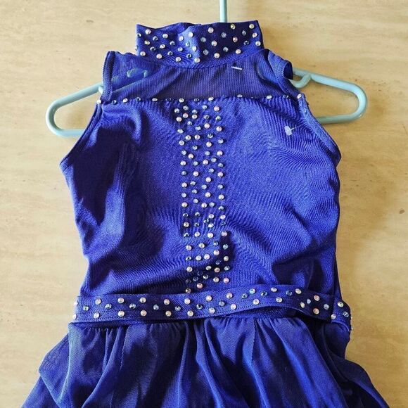 Weissman child small NWOT blue/purple custom rhinestone costume jazz lyrical con - Picture 7 of 7